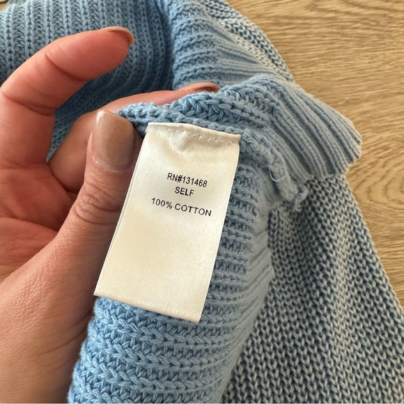 Vici Baby Blue Cold Shoulder Sweater - Picture 6 of 6